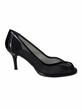 Stuart Weitzman Black Patent Leather Mesh Sole Pump Size 8